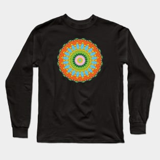 Colorful african decorative Mandala art modern repeated pattern Long Sleeve T-Shirt